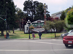 [Huge Totem Pole and Building]