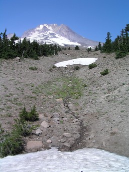 [Snow draining off the mountain]