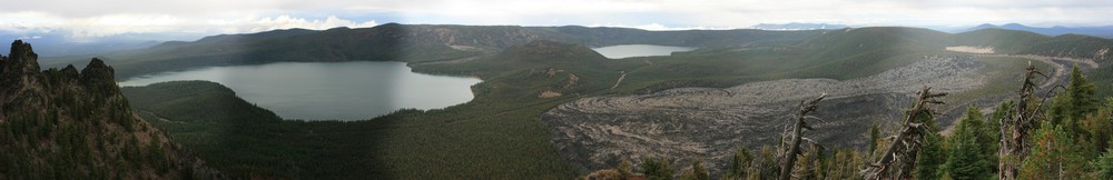 [Paulina Lake, Obsidian Flows, and East Lake]