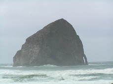 [Big rock in the ocean]