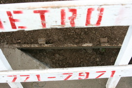 [Sidewalk Repair by Telephone Pole]