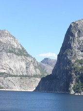 [Looking Up the Reservoir at the Sierras]